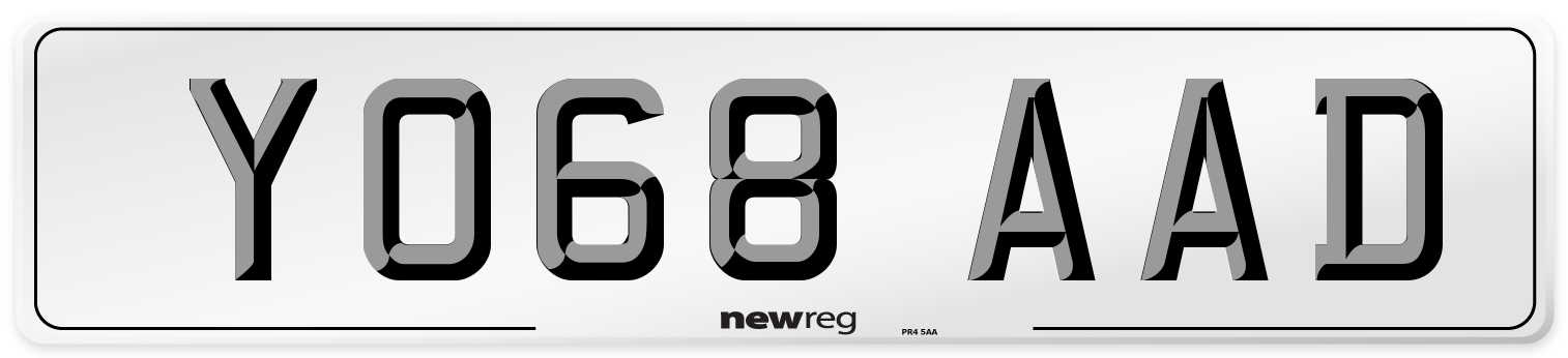 YO68 AAD Number Plate from New Reg